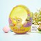 Lighted Easter Bunny Egg Decorations, Easter Rabbit Egg Figurines Tabletop Resin Figurine